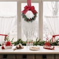 thumbnail image 6 of Christmas Cabinet Wreath 1PC, 8.66 Inch Norfolk Pine Greenery with Red Berry and Ribbon Bow, Traditional Holiday Hanging Decor, 6 of 6