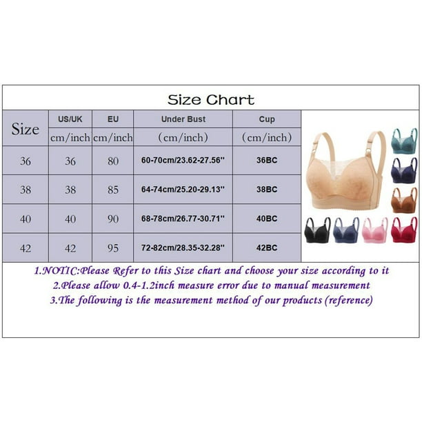 nsendm Female Underwear Adult Bulk Bras Women's Comfortable and Sexy Lace  Gathering Anti Sagging Bra Anti Strapping and Non Steel Ring Bra Big(Beige