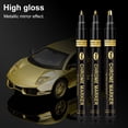 thumbnail image 3 of Huanledash 3Pcs Mirror Chrome Marker Pen Golden Silver Color Bronze Waterproof Model Painting Marking DIY Art Projects Reflective Permanent Metallic Liquid Paint Pen Home Supplies, 3 of 7