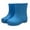 Blue, variant on Kid Girl's Thickened Sole Solid Color Anti-Slip Wading Boots Ankle Rain Boots Waterproof PVC Garden Boots Four-Season Fleece-Lined Water Shoes