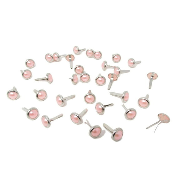 Light PINK Pearl Brads 8mm Pack of 50