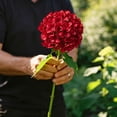 thumbnail image 6 of Artificial Hydrangea Stem - Large Embroidered Fabric Flower for Wedding Centerpiece, Home Vase, DIY Bouquet, No Fade, 6 of 6