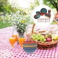 thumbnail image 3 of 1 Set of Safe Wheat Straw Tableware Reusable Portable Home Tableware Durable Camping Tableware, 3 of 8