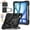 Black+Black, variant on for iPad Air 6th Generation 11" 2024 M2 A2902/A2903/A2904 with Pencil Holder/360° Rotating Kickstand/Grip Handle/Shoulder Strap Kids Girls Heavy Duty Protective 3-Layers Cover, Darkblue Black