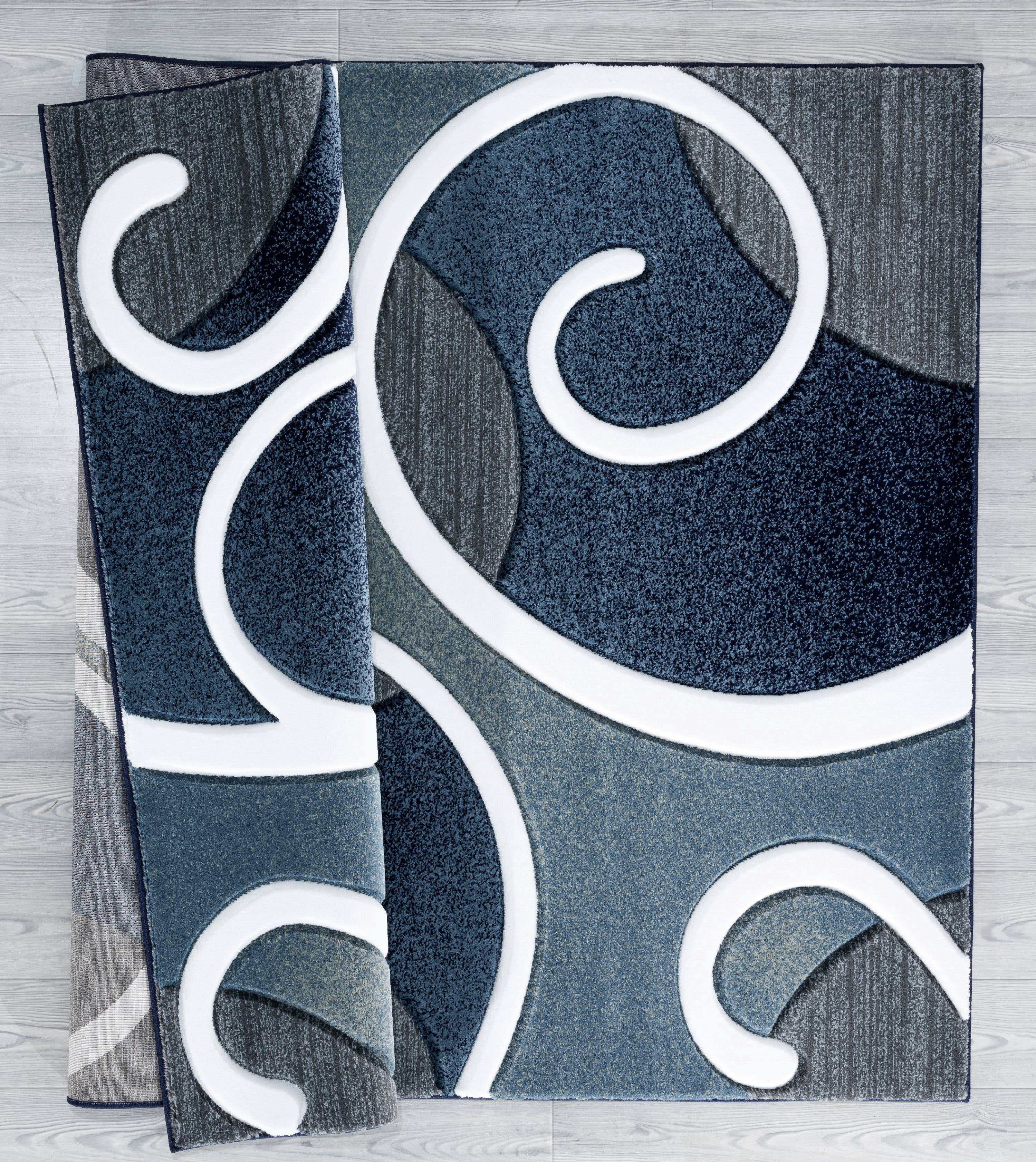 United Weavers Drachma Salona Contemporary Paisley Area Rug, Navy, 7'10" x 10'6"