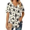 thumbnail image 3 of Fantaslook Womens Tops Dressy Blouses V Neck Short Sleeve Tunic Tops Casual Work Shirts, 3 of 8
