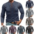 thumbnail image 1 of Gspmoly Mens Tshirts, Men'S Round Neck Long Sleeved Top Solid Color Base T-Shirt Top Rope Outdoor Men'S Long Sleeved Round Neck Top/Shirt Summer Tops up to 70% Off, 1 of 8