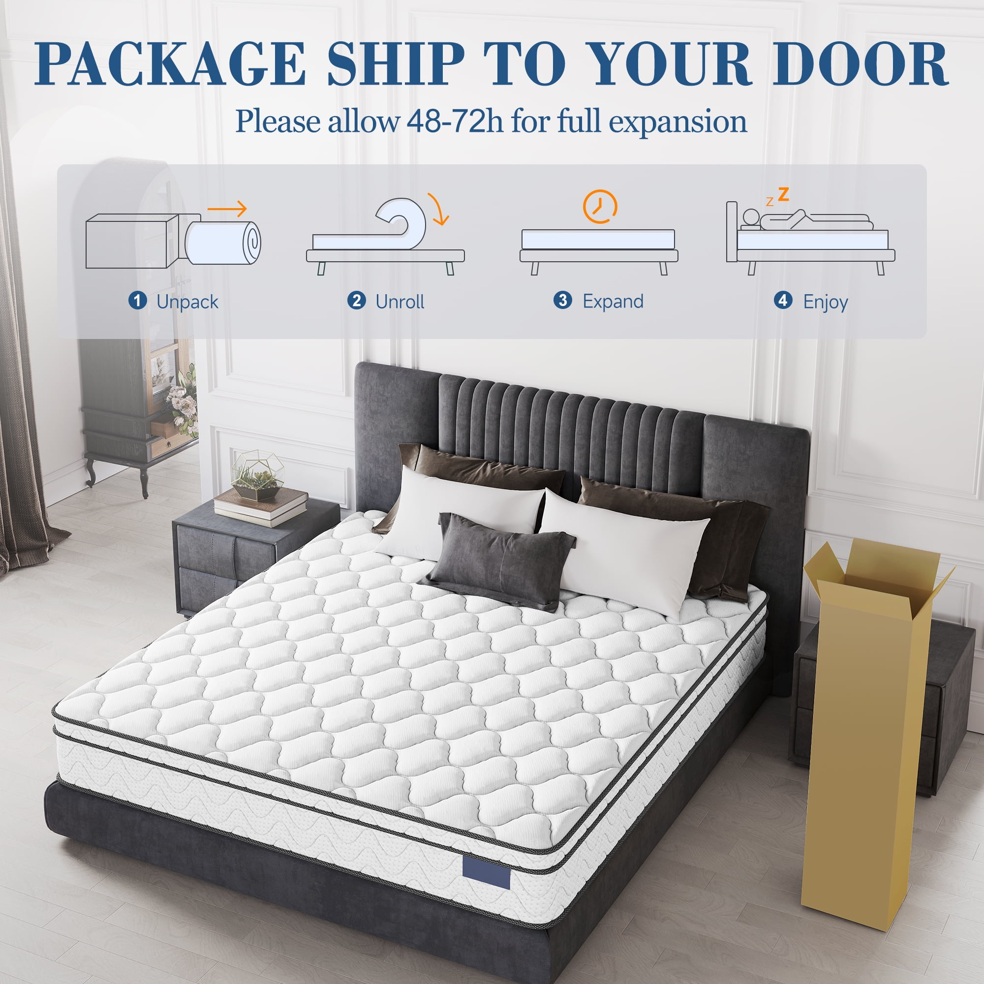 9 Inch Twin-XL Mattress, CertiPUR-US Certified Memory Foam Hybrid Mattress in a Box, Medium Firm Bed Mattress for Kids, Teens & Adults, Neche Single Mattress with Pressure Relief & Support