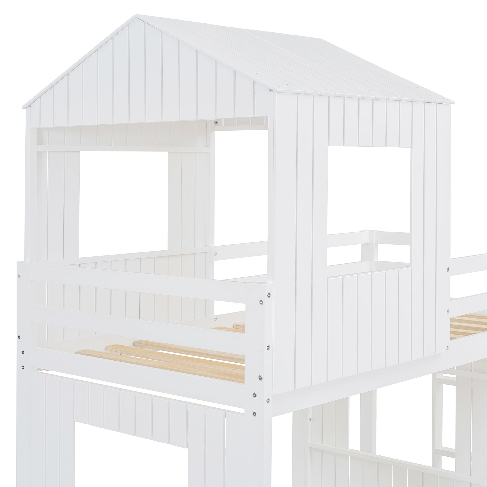 Lit superposé en bois Noble House (1 place et 2 places), blanc