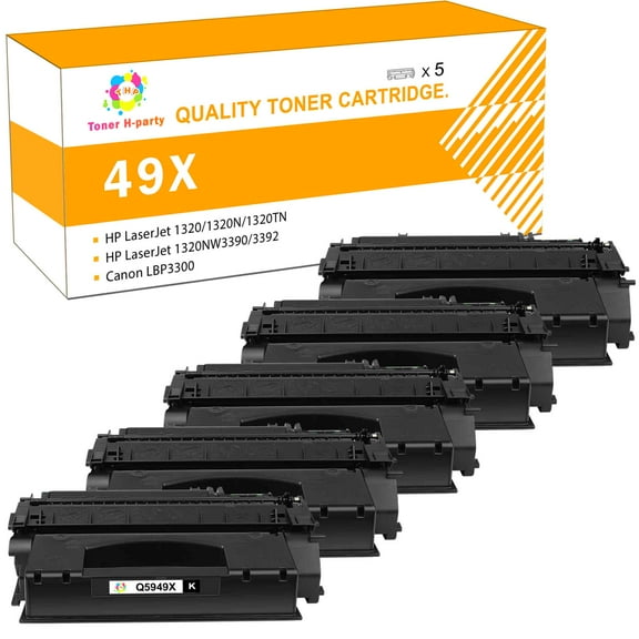 Q5949X 49X toner Cartridge Compatible for HP 49X Q5949X 49A Q5949A HP LaserJet 1320 1320N 1320TN 1320NW 3390 3392 P2015 M2727 Printer (Black, 5 Pack)
