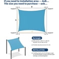 thumbnail image 2 of Sun Shade Sail 16'x20' Rectangle, Shade Cloth Canopy & Sunshade for Patio - UV Block Outdoor Shade Sail for Backyard, Deck, Garden, Yard and Facilities,Blue, 2 of 9