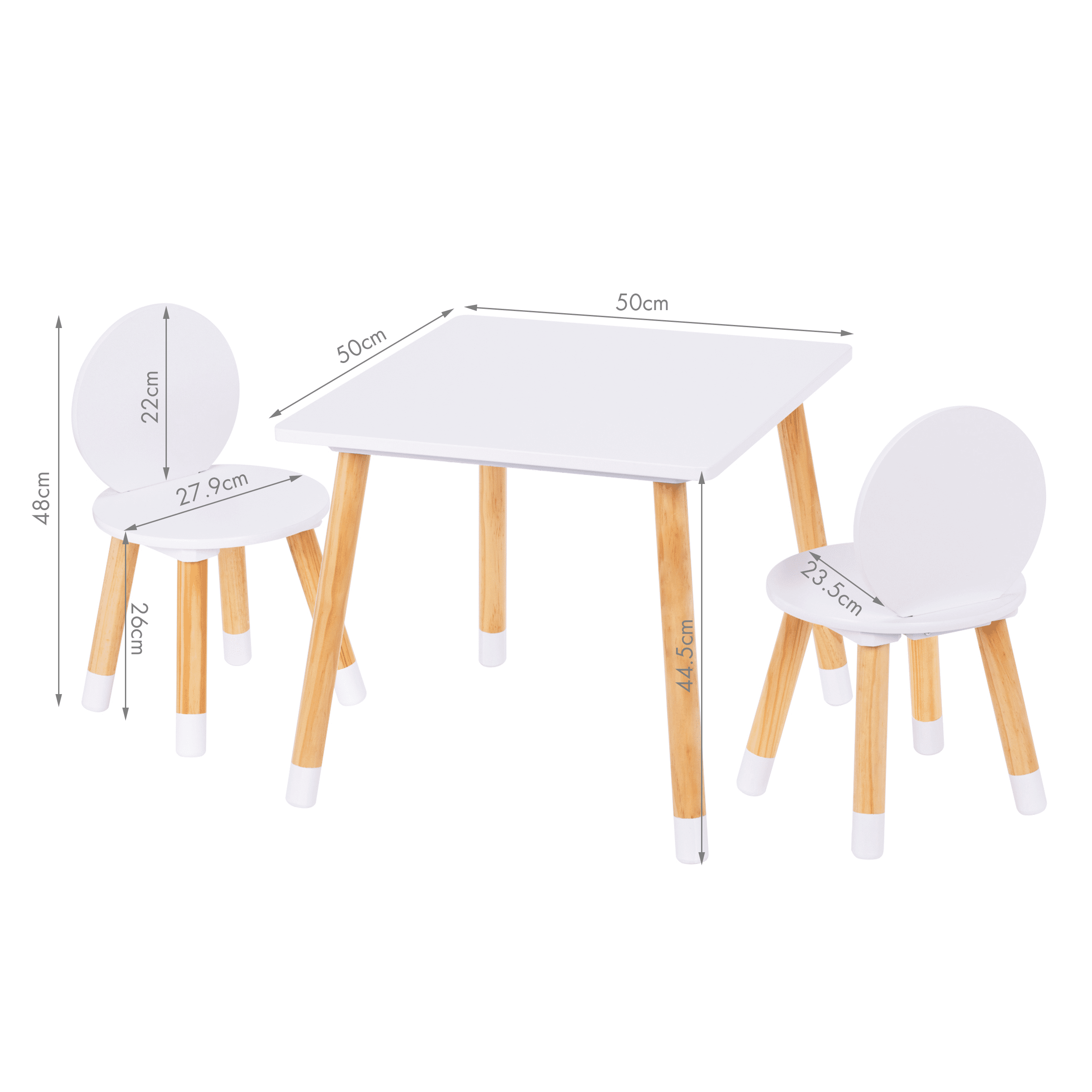 STAROUS 2-in-1 Kids Table with 2 Chairs Set, White