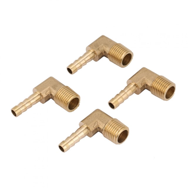 Codo de manguera con rosca macho, 4 piezas, conector de manguera con rosca macho de latón, muy versátil