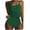 Green, variant on Women Falbala Bikini Set Floral Print High Waisted Swimsuit 2 Piece Ruffle Tummy Control Peplum Tankini Bathing Suit Black 3XL