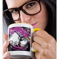 thumbnail image 2 of 3dRose, Modern Hip Hop Dee Jay Girl Disco Ball and Crowd Music Design, 15oz Two-Tone Yellow Mug, 2 of 7