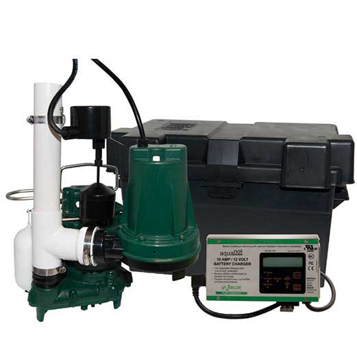 Zoeller 5080006 12 V Submersible Battery BackUp Sump Pump System