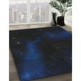 thumbnail image 3 of Ahgly Company Machine Washable Indoor Round Transitional Blue Jay Blue Area Rugs, 3' Round, 3 of 7