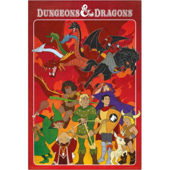 Dungeons & Dragons - Comic Poster (Animated D&D Character Collage) (Size: 24" x 36")