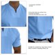 thumbnail image 4 of Camiseta de verano con cuello en V para hombre de gimnasio con bolsillo de algodón elástico suave transpirable Fitness camisa de manga corta para hombre, 4 of 4