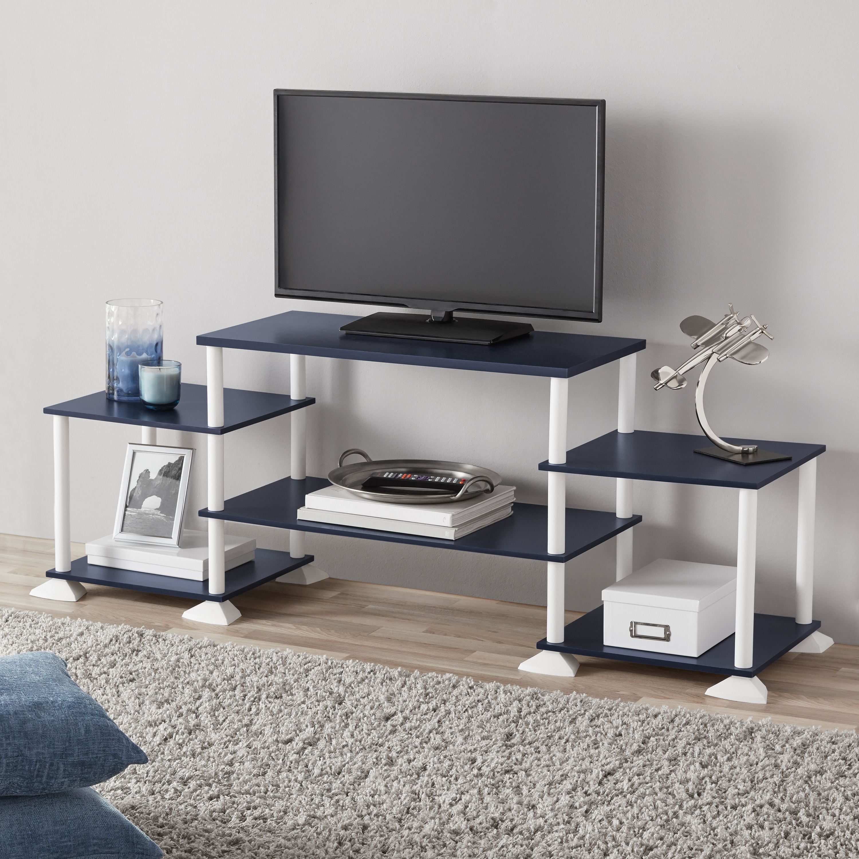 3-Cube Entertainment Center Sleek Modern TV Stand for TVs up to 40" Gray NEW 