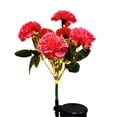 thumbnail image 2 of JZCHUNTOY Solar Powered Artificial Carnation Ground Light, 7 Fork LED Fake Flower Lawn Lamp, IP65 Waterproof Landscape Light, Decorative Pathway Light for Garden, Yard and Patio, 2 of 6