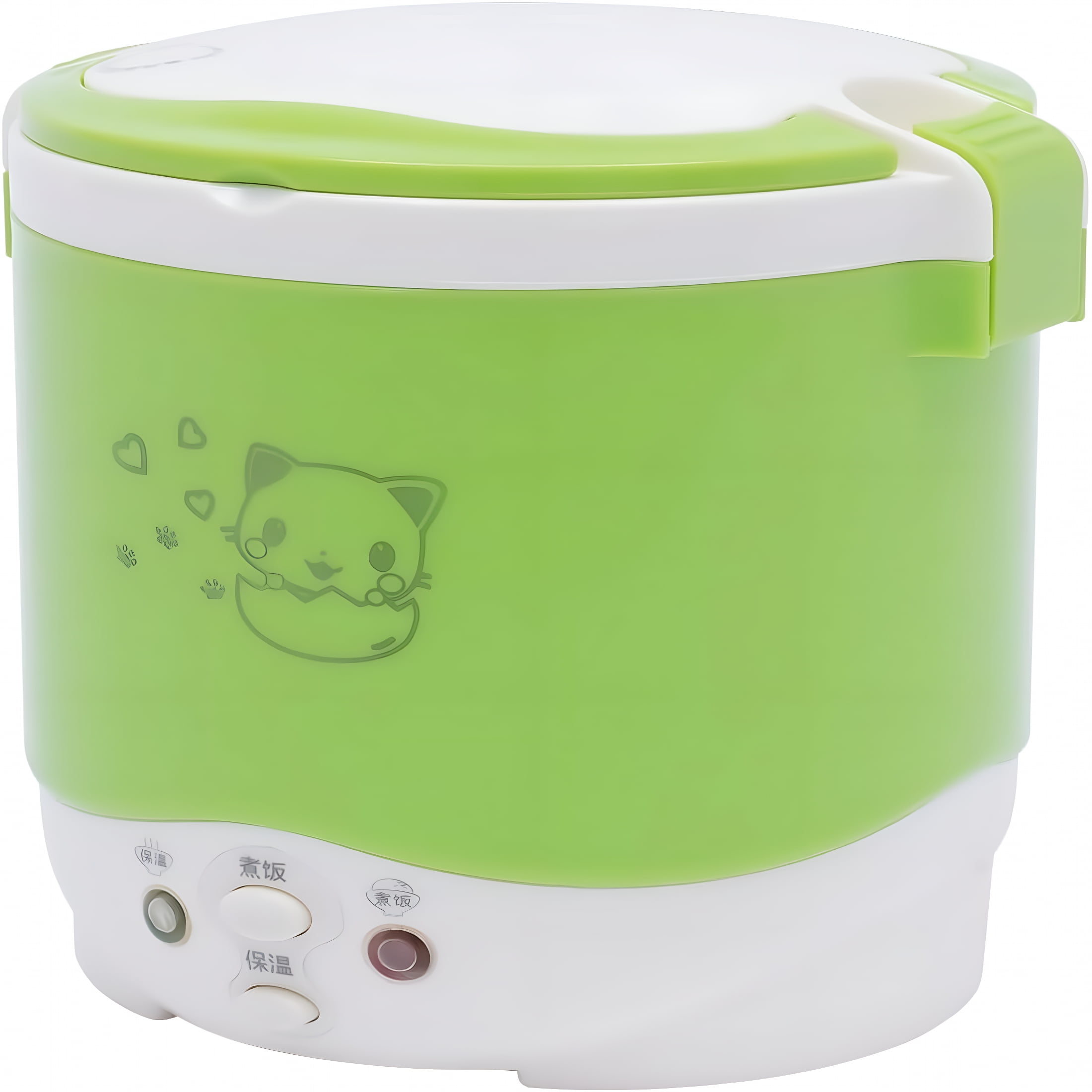 HIBIBUD 12V Mini Rice Cooker Steamer 1 Cup,Portable Easy Operation Well Insulated 1-2h Non-stick Rice Maker Food Steamer with Handle and Spoon for Car Home (Green)