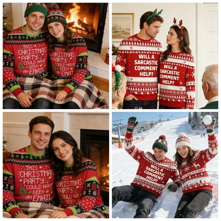 Yhkghxis Ugly Christmas Sweater Women Men, Christmas Sweaters for Women Funny Crew Neck Sweaters Shirts Holiday Pullover Tops