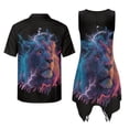 thumbnail image 3 of Psesaysky Mens Lion Shirts Womens Novelty Sundress 3D Graphic Matching Outfits for Couples Summer Sleeveless Flared Dress with Pockets or Mens Short Sleeveless Aloha Shirts, 3 of 7