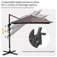 thumbnail image 4 of Outsunny 8'x8' Square Patio Hanging Offset Umbrella w/ Base Light Brown, 4 of 10