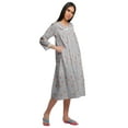 thumbnail image 3 of Moomaya WoMen's Printed Nightdress Knee Length Cotton Sleepwear Short Gown, 3 of 6
