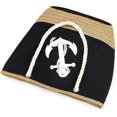 thumbnail image 2 of Women Beach Bag | Canvas Travel Tote Bag | Large Shoulder Bag with Rope Handle for Beach, Holiday, Shopping, Traveling Anchor Pattern Design (Black), 2 of 5