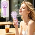 thumbnail image 2 of Mini Portable Fan,Powerful Personal Handheld Fan with 3 Speeds,USB Rechargeable,Cute and Small for Outdoor/Office/Travel/Home,Purple, 2 of 7
