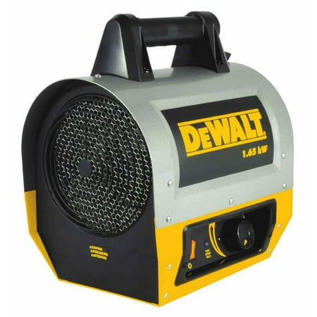 - DeWalt 5,630 BTU 1.65 kW Industrial Jobsite Portable Forced Air Electric Heater