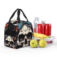 thumbnail image 5 of Sikiie Bow Flower Skull Lunch Bag for Women & Men Adult Insulated Lunch Box, Food Lunch Containers Lunch Tote Bags for Work, Travel, Outdoor, 5 of 8