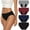 Dark, variant on Loritta Period Underwear for Women Bikini Cotton Panties Leak Proof Postpartum Underwear 4 Packs, Size XS-3XL