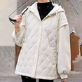 thumbnail image 3 of pbnbp Women Plus Size Quilted Jackets Women's Loose Casual Hooded Diamond Checkered Warm Cotton Jacket Winter Savings Clearance 2023!, 3 of 4