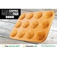 thumbnail image 5 of Non Stick Ceramic Coated Copper Professional Healthy 12 Cup Cake and Muffins Baking Pan Sheet, Oven and Dishwasher Safe (COPPER 12-CUP BAKING PAN), 5 of 8