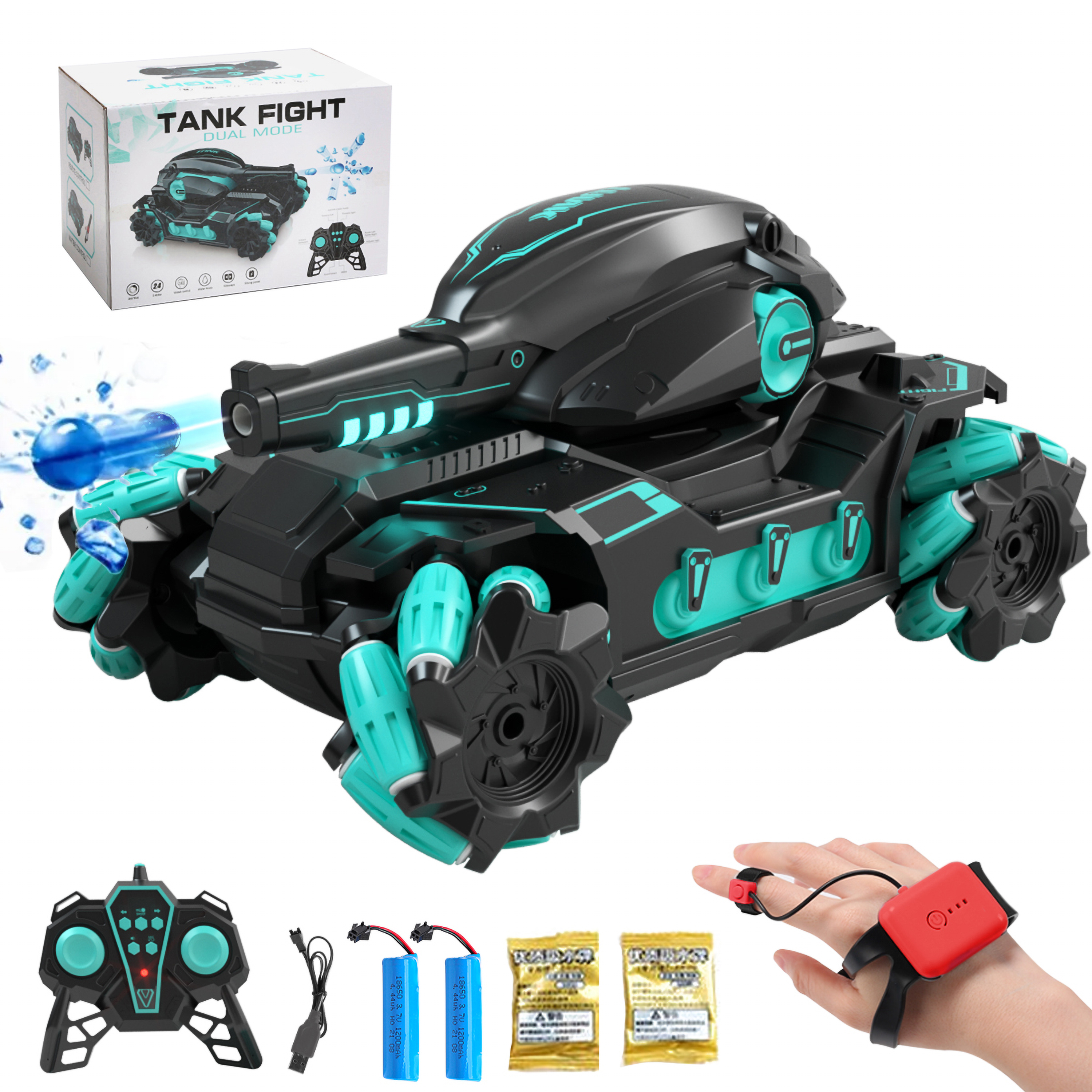 Remote Control Car Hand Operated Water Bomb Tank RC Stunt Shooting Toys  360° Rotation 4WD 2.4GHz Battle Tank Toy for Summer Boys and Girls -  Walmart.com