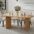 thumbnail image 3 of MAYEERTY 67"x33.5" Mid-Century Oval Dining Table Rustic Wood Kitchen Table for 6 People, Natural Wood, 3 of 10