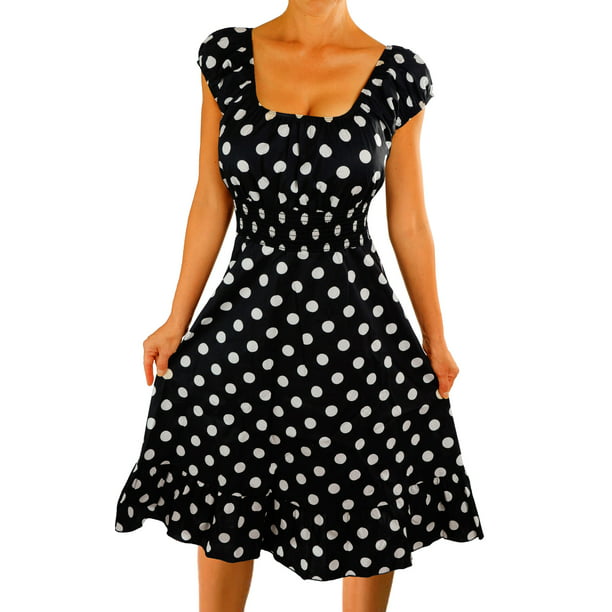 rolige mandskab Smadre Funfash Plus Size Dress Black White Polka Dots Womens Plus Size Rockabilly  Dress - Walmart.com