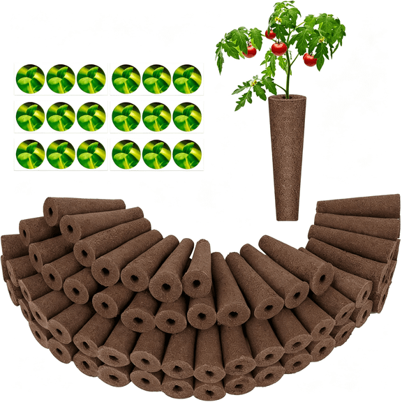ACDANC 60 Pack Grow Sponges, Hydroponic Pods Replacement Compatible with Aerogarden and Most Hydroponic Systems, 60 Pcs Universal Replacement Sponges and 60 Pcs Plant Labels