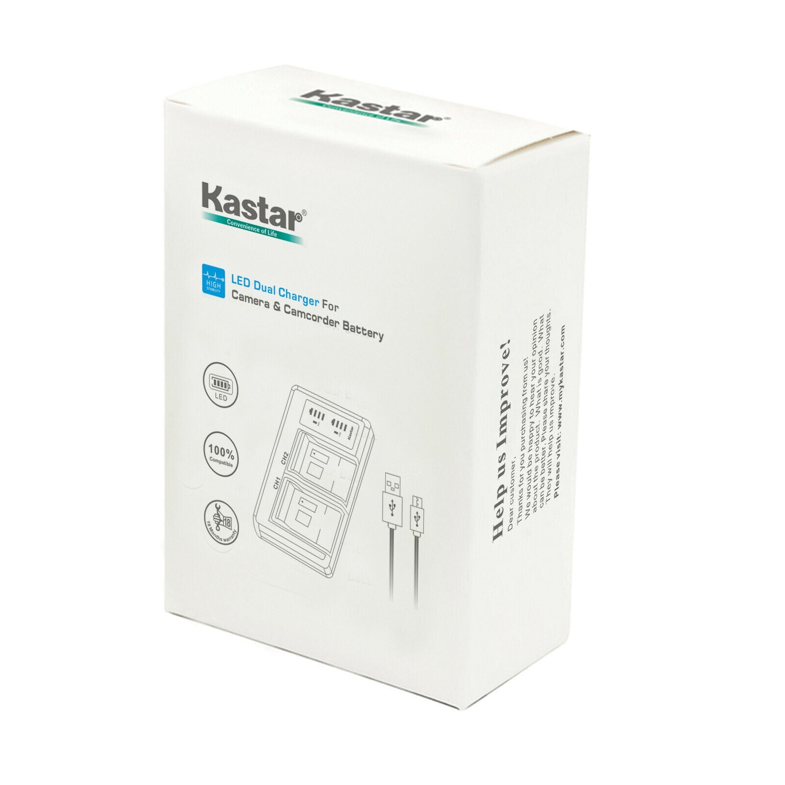 Kastar 4-Pack Battery and LTD2 USB Charger Replacement for Kodak LB-060  LB060 Battery, Kodak PixPro AZ525, PixPro AZ526, PixPro AZ527, PixPro AZ528  Digital Camera, Minolta MN53Z 16MP FHD Bridge Camera 