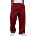thumbnail image 6 of JIAYUE Men's Pants Casual Jogger Solid Color Knit Straight Leg Trousers Elastic Waist For Everyday Comfortable And Relaxed Fit Breathable Summer Outdoor Lightweight Wear, 6 of 8