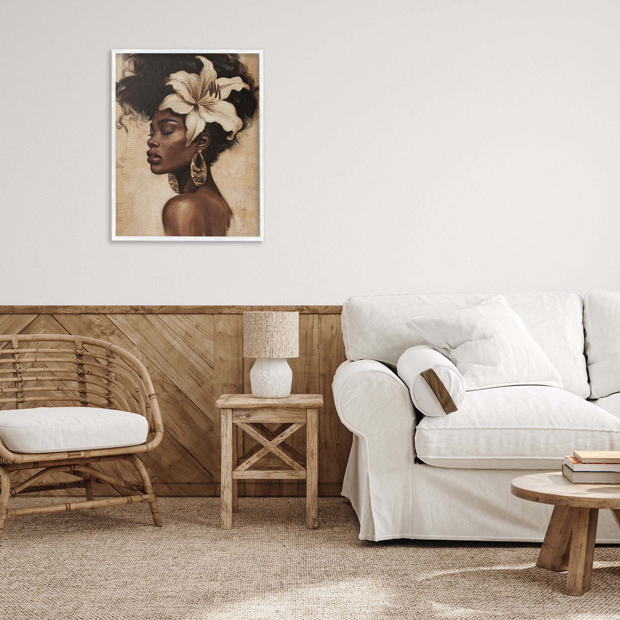 Stupell Industries Nocturne In Ivory White Framed Giclee Art, design by Svetlana Aleynikova