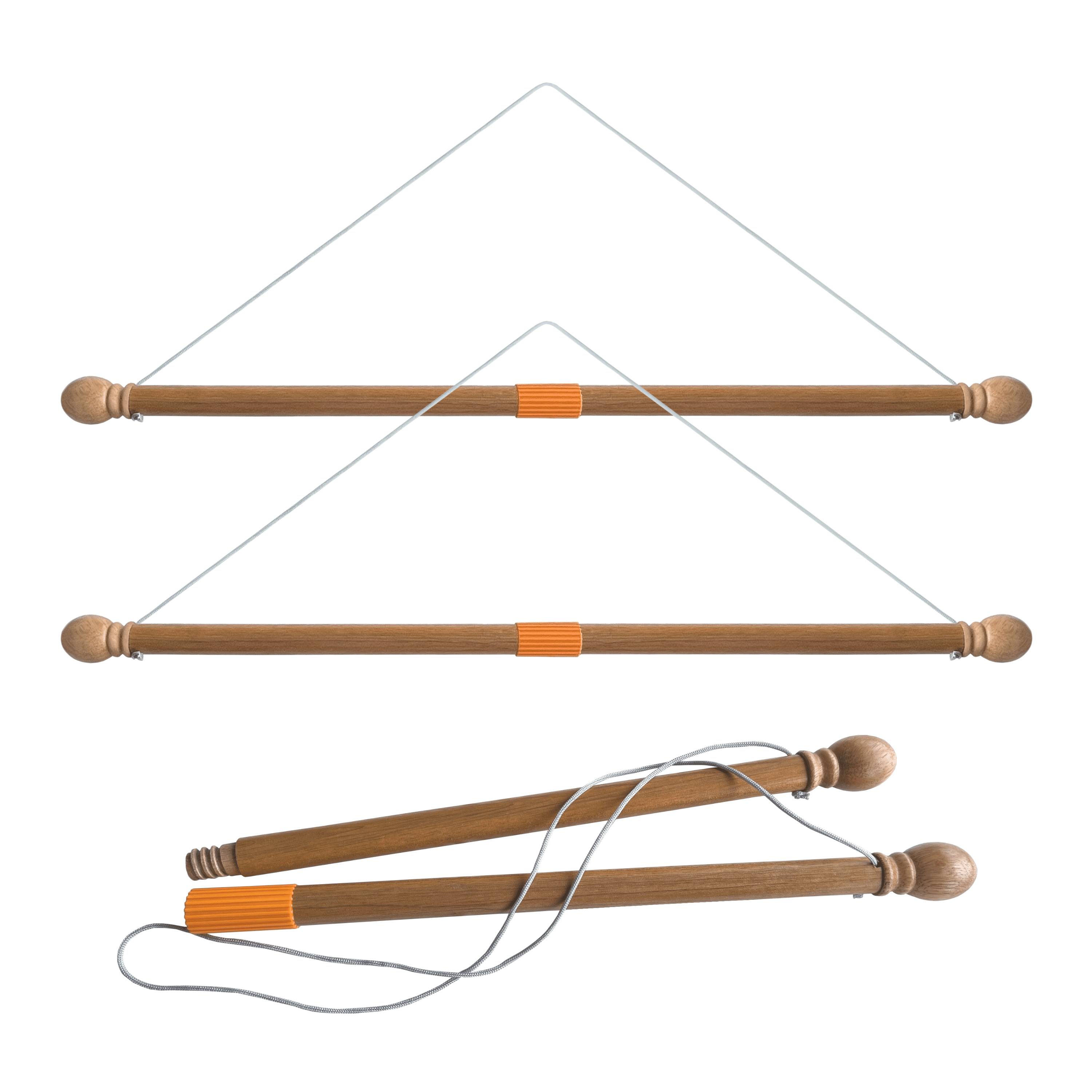 ILOT 35" Wooden Banner Pole - Wall Flag Hanger with 2-Piece Construction - Suitable for House Sports Dynasty Company Flags up to 30" width and sleeve over 1" (Pack of 2)