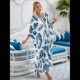 thumbnail image 5 of Vestido Caftán con Estampado Animal para Mujer, Talla Grande, para Playa, Verano 2025 Hojas Azules Talla Única, 5 of 10