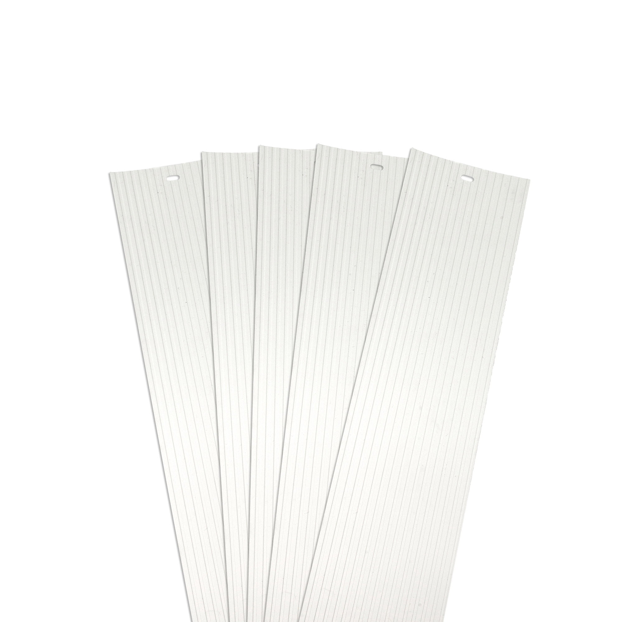 DALIX Ribbed Replacement Window Blinds Vertical Slats Off White 5 Pack Qty 