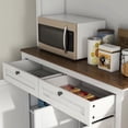 thumbnail image 2 of White Kitchen Hutch with Microwave Stand | Hold Dishes, Napkins and Appliances | Cable Hole for Convenient Appliance Use, 2 of 5