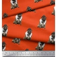 thumbnail image 2 of Soimoi Polyester Crepe Fabric Bow,Hat & Pug Dog Printed Craft Fabric by The Yard 52 Inch Wide, 2 of 3