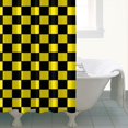 thumbnail image 4 of Yellow and Black Checkered Pattern Shower Curtain 72"x72" ,Bathroom Decorative Shower Curtains Set with 12 Hooks,Modern Waterproof Washable Shower Curtain, 4 of 6
